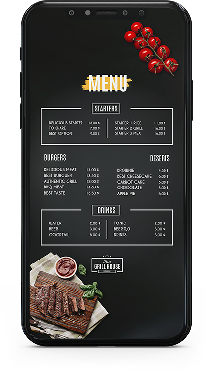 menu digital con codigos qr